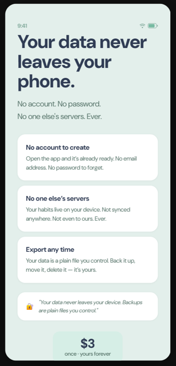 Your data never leaves your phone